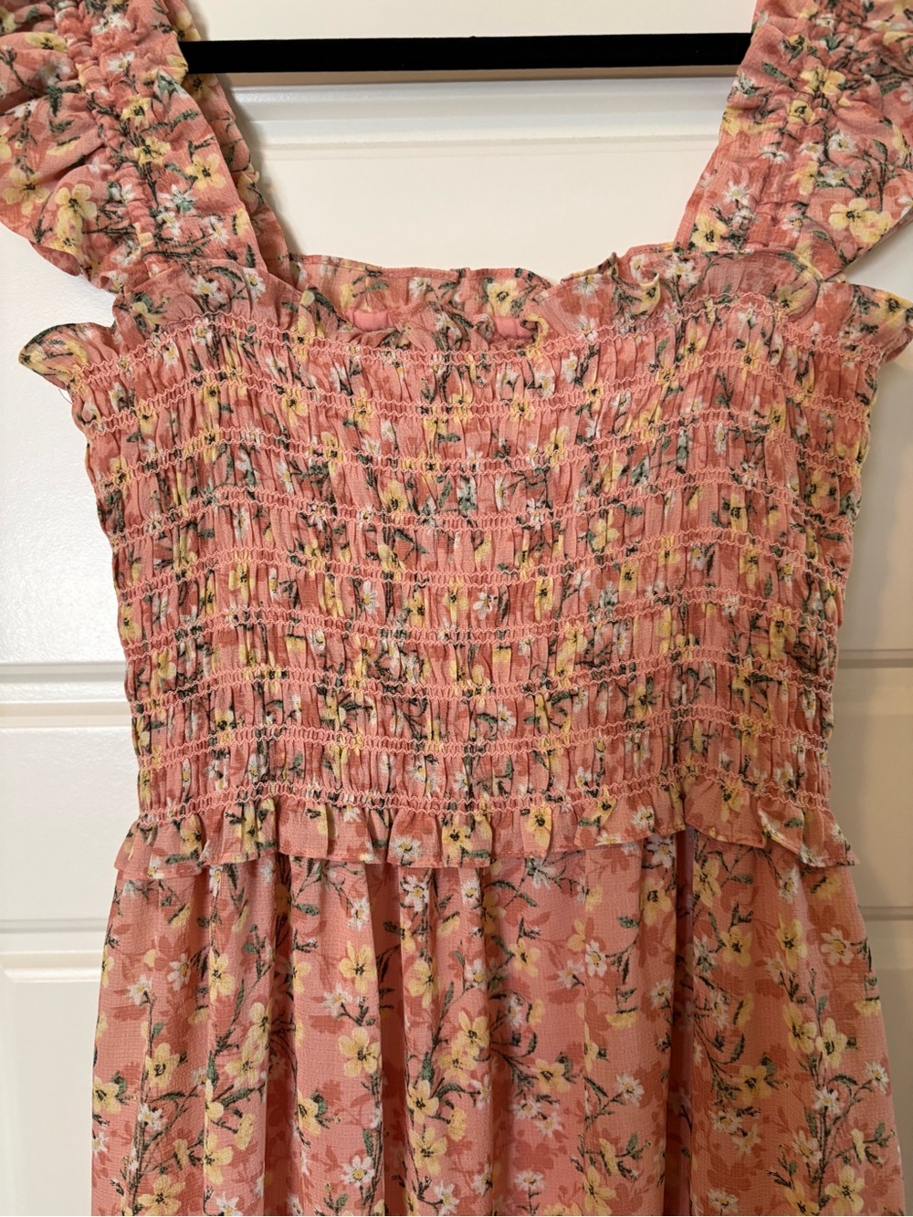 NWOT Max Studio Pink Floral Ruffle Strap Maxi Dress - Picture 3 of 6